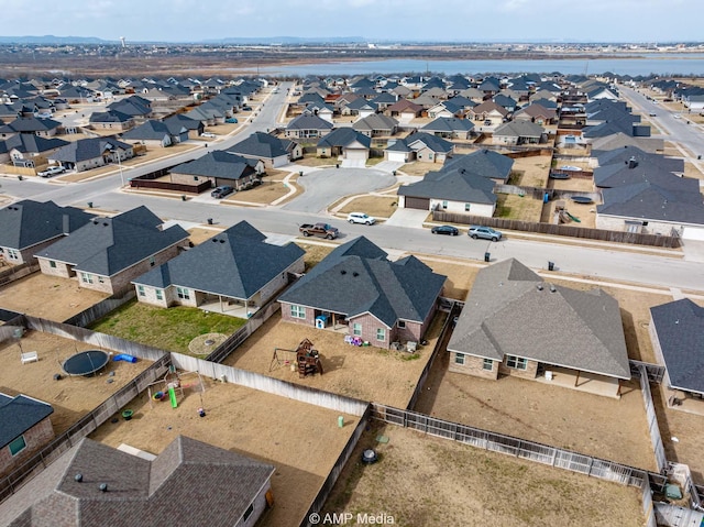 aerial view with a residential view