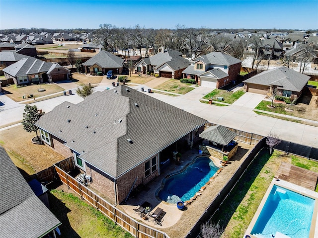 aerial view featuring a residential view