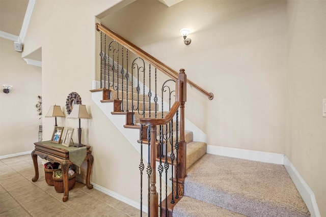 stairs with baseboards