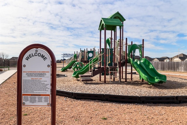 community jungle gym with fence