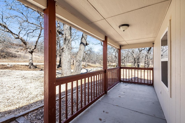 view of patio featuring a porch