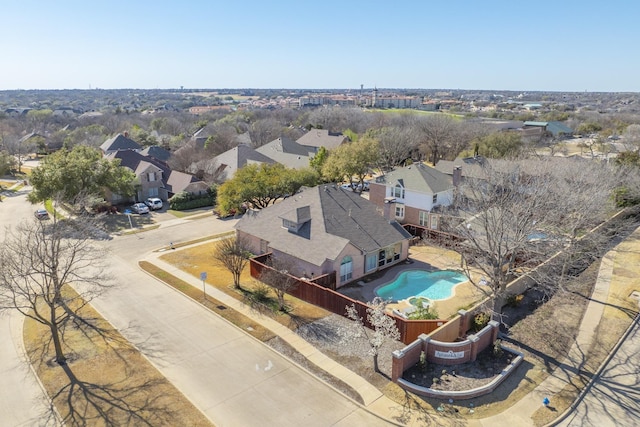 bird's eye view featuring a residential view