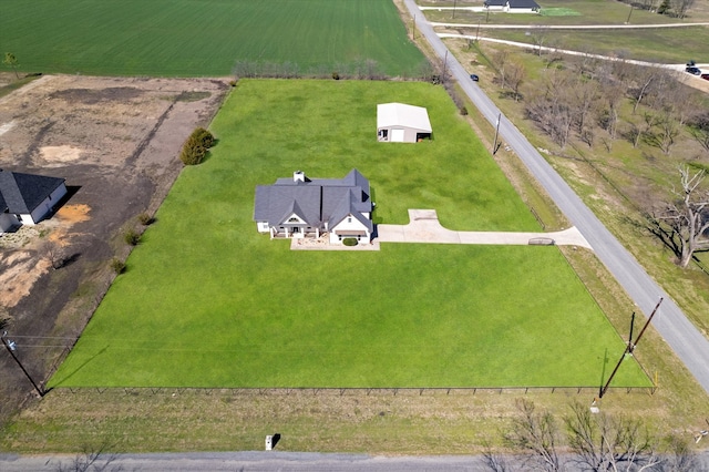 bird's eye view with a rural view