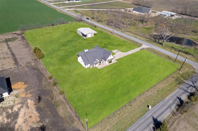 aerial view featuring a rural view