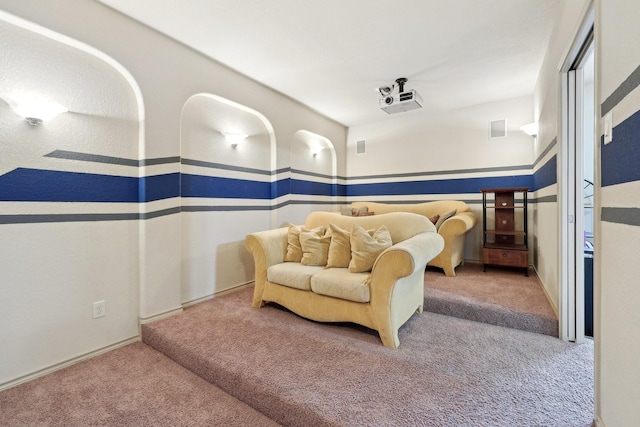 carpeted bedroom with visible vents