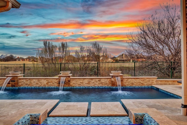 view of pool with a fenced in pool, a patio, and a fenced backyard