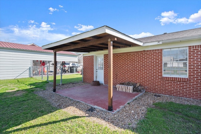 view of patio with fence