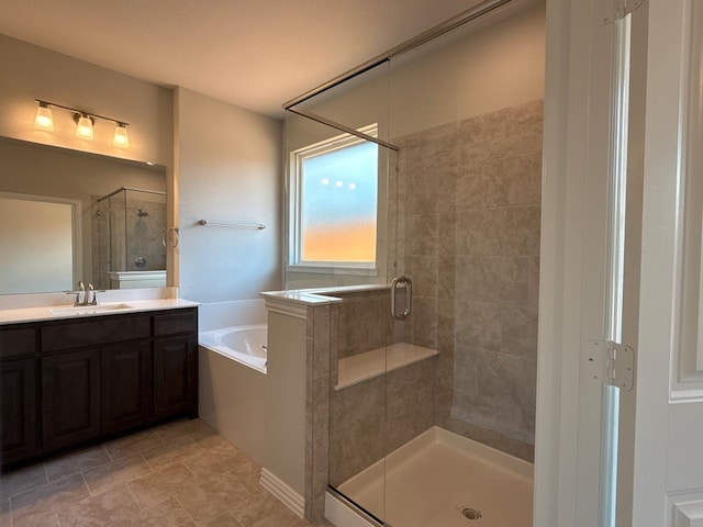 1412 Cedar Trl, Azle, TX 76020 - bathroom with a shower stall, a garden tub, and vanity