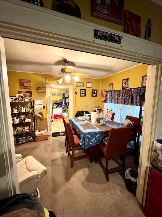 dining room featuring a ceiling fan