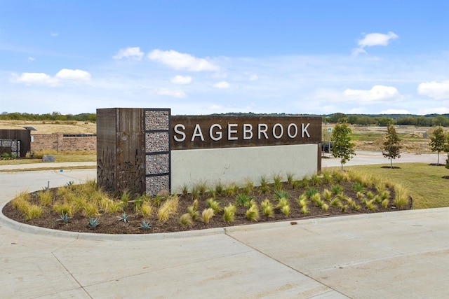 view of community sign