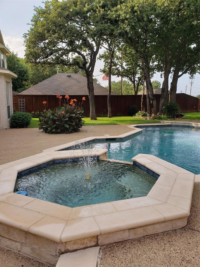 view of pool featuring a fenced backyard and a fenced in pool