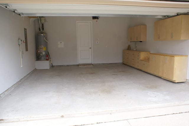 garage with water heater