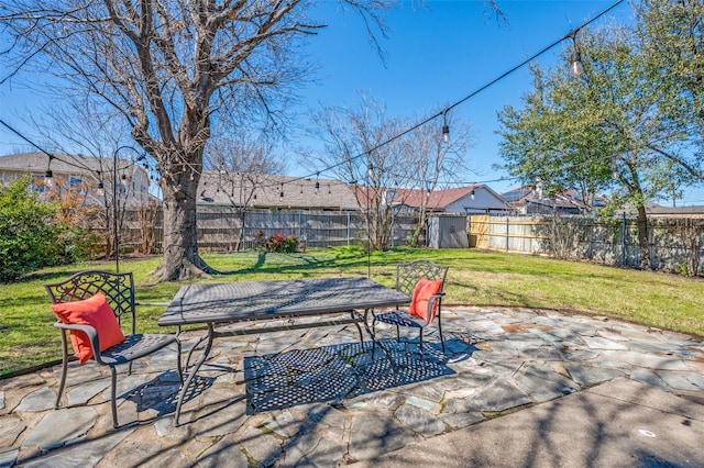 view of patio / terrace featuring a fenced backyard