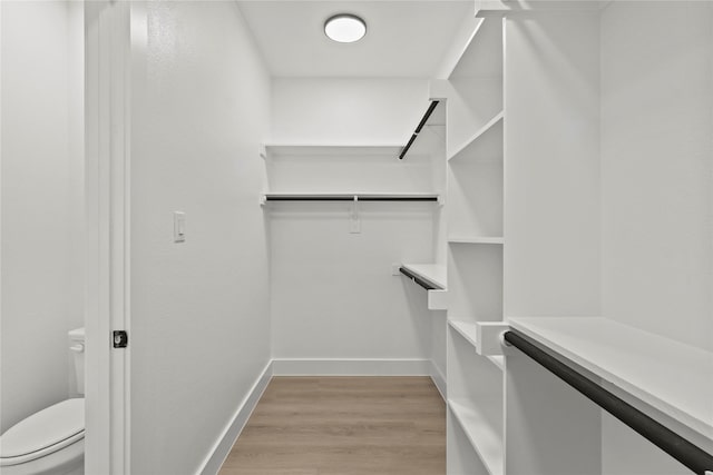 spacious closet with light wood-style floors