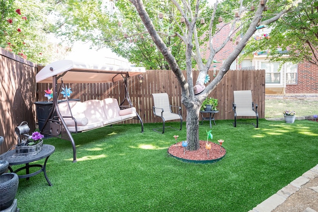 view of yard with fence