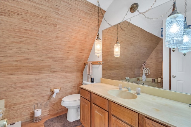 bathroom with toilet and vanity