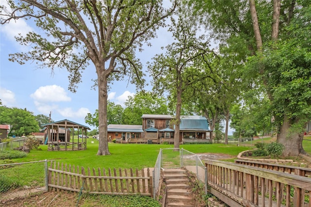 view of yard with fence