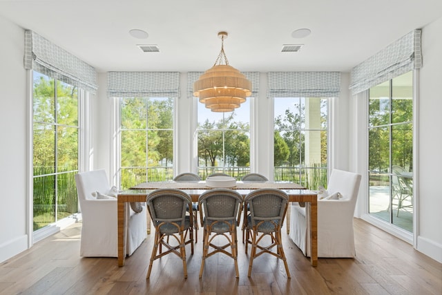 sunroom with visible vents and a healthy amount of sunlight