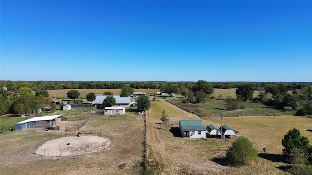 drone / aerial view featuring a rural view