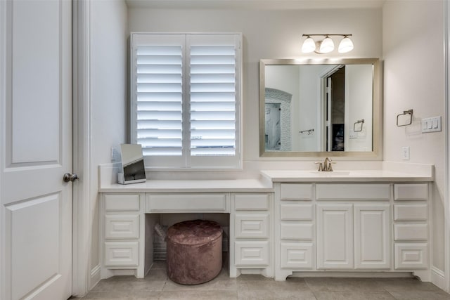 bathroom featuring tile patterned floors and vanity