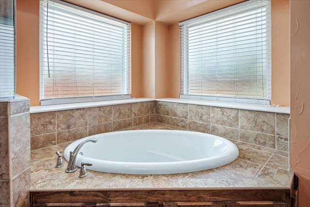 full bathroom featuring a garden tub