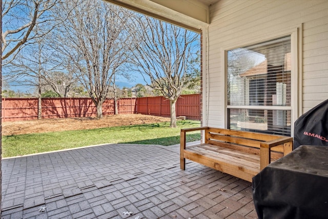 view of patio / terrace featuring a fenced backyard