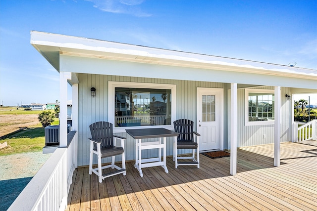 wooden terrace with central AC