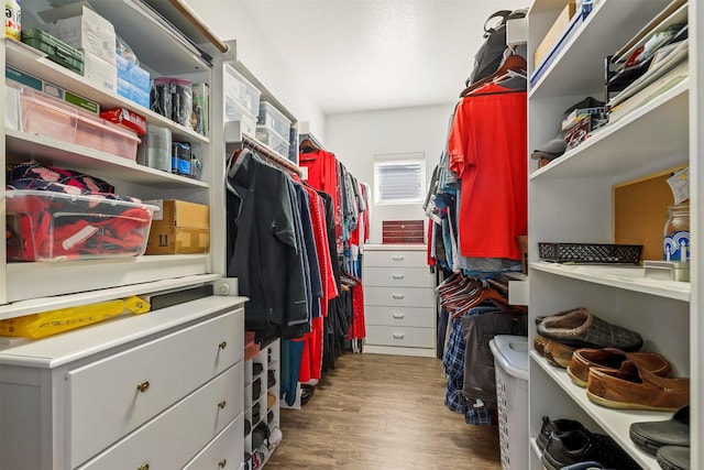 spacious closet with wood finished floors