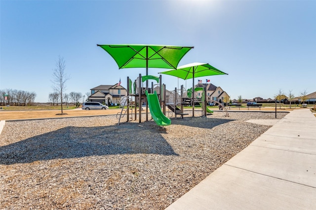 community playground with a residential view