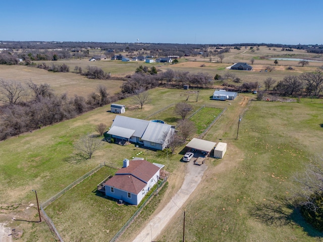 drone / aerial view featuring a rural view