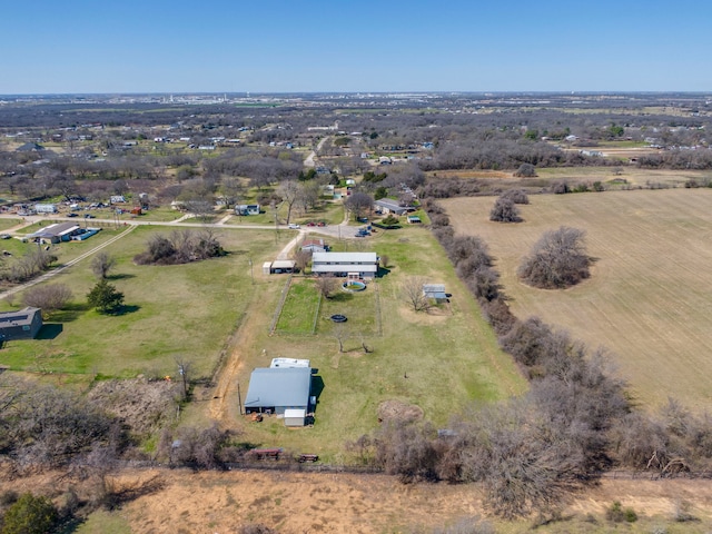 aerial view with a rural view