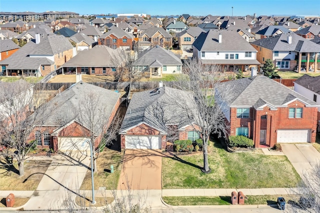 drone / aerial view with a residential view