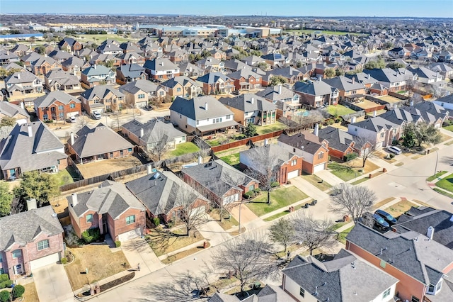 aerial view with a residential view