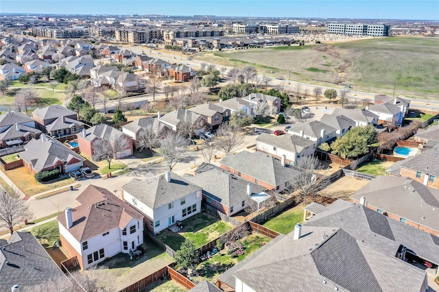 aerial view with a residential view