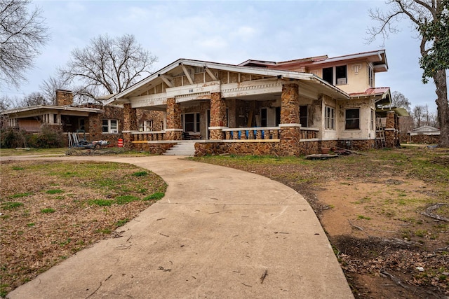 view of front of home with a porch