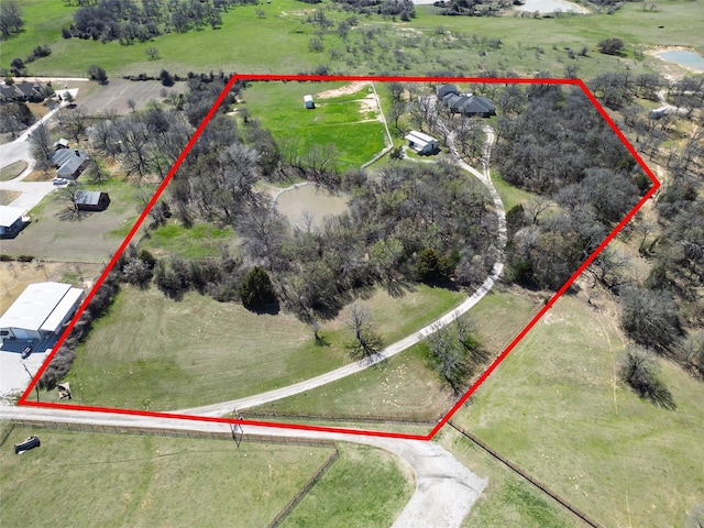 218 Fairview Ct, Decatur, TX 76234 - aerial view of sparsely populated area featuring property boundaries highlighted