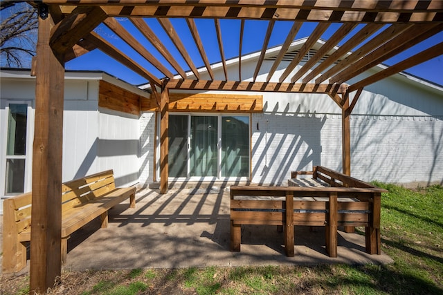 view of patio with a pergola