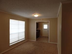 empty room with baseboards and ornamental molding