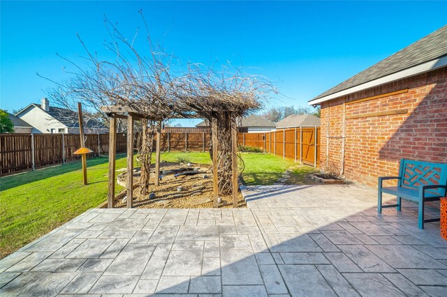 view of patio featuring a fenced backyard