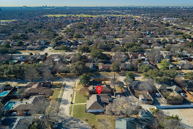 aerial view featuring a residential view