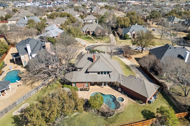 aerial view with a residential view