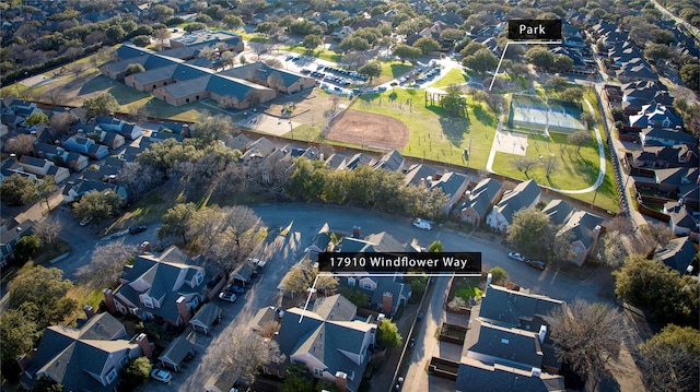 drone / aerial view featuring a residential view