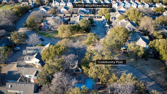 aerial view featuring a residential view