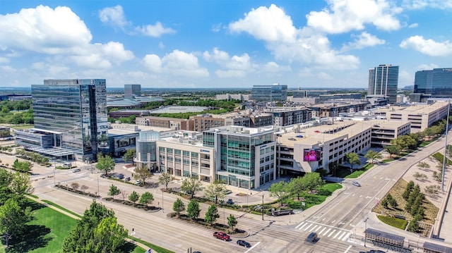 bird's eye view with a view of city