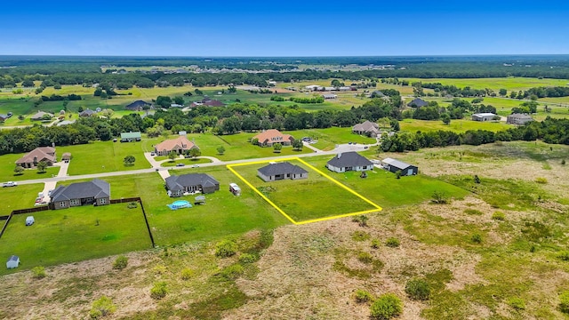 aerial view with a rural view