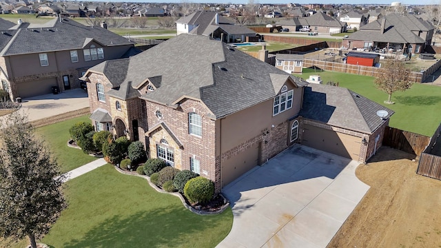 bird's eye view with a residential view