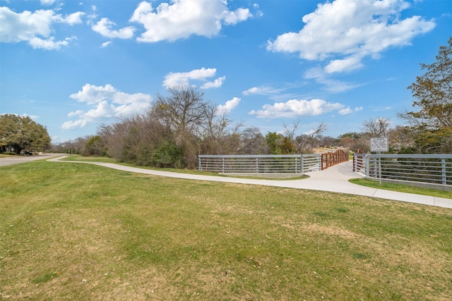 view of yard featuring fence