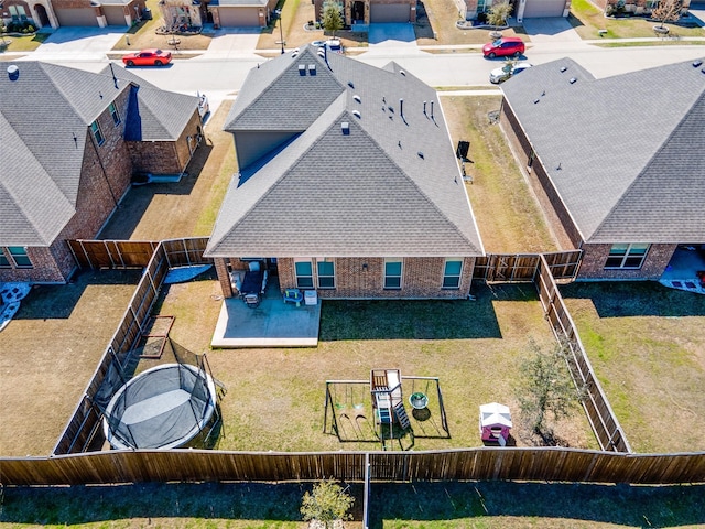 aerial view with a residential view