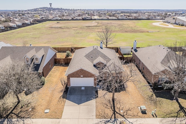 drone / aerial view with a residential view