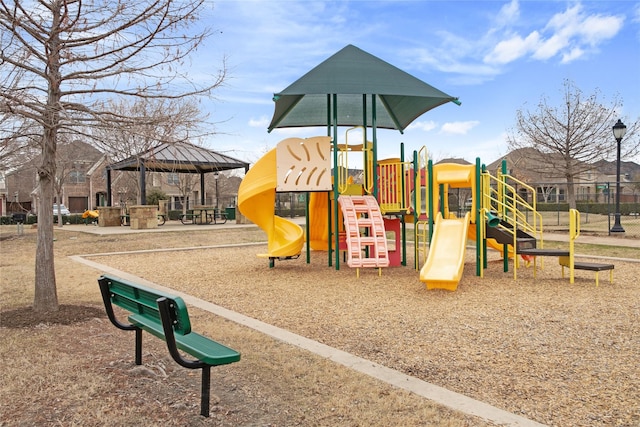 communal playground with fence